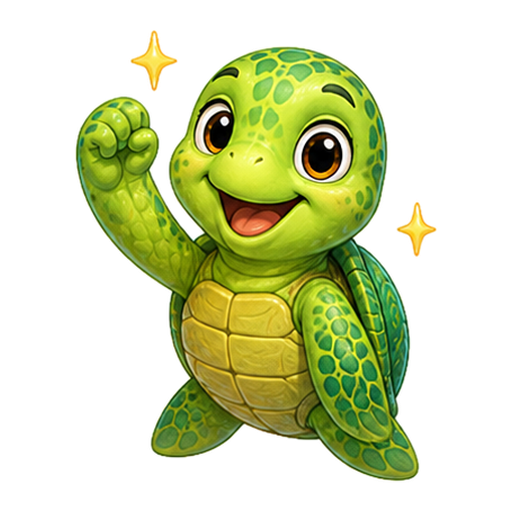 Sea turtle celebrating a tiny win