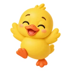 Sunny the duck jumping for joy